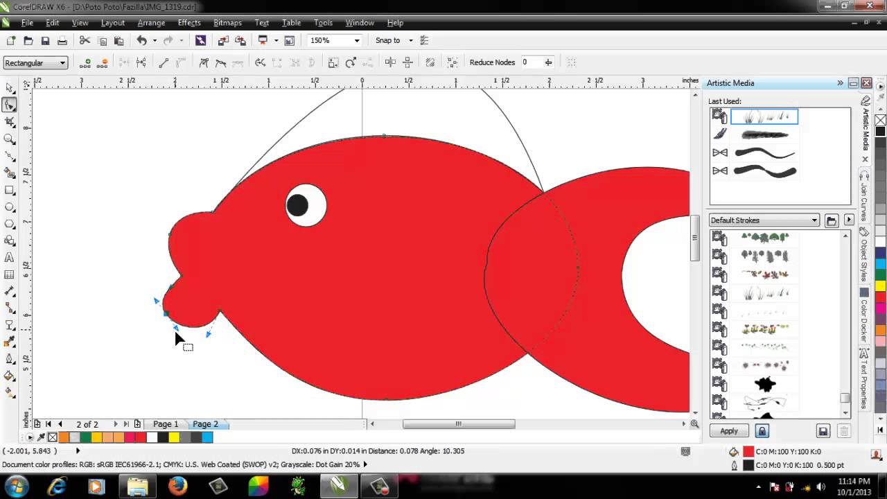 Tutorial Corel Draw Menggambar Kartun Ikan YouTube
