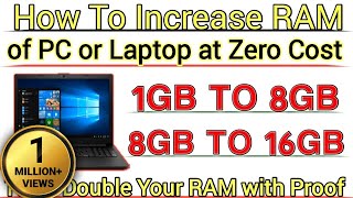 How To Increase RAM of PC or Laptop at Zero Cost 🔥 Double Your PC RAM 100% With Proof 2021 🔥