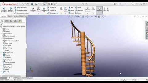 SolidWorks Tutorial - How to make Spiral Stair