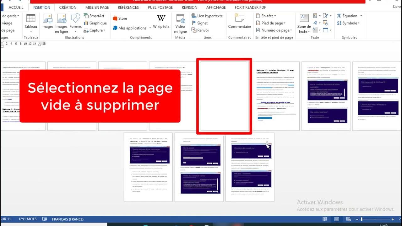 Comment supprimer une Page Vierge sur Word, supprimer page Blanche Word YouTube