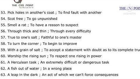 100 most repeated Idioms for ICS SSC CGL PCS CSS AND PMS