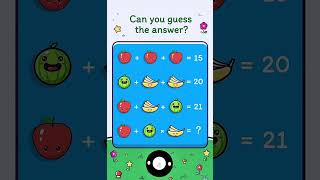Can You Guess the Answer? 🍎🍉🍌 | Fruit Math Puzzle #brainteaser #puzzle #iqtest #iqchallenge