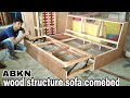 wood structure sofa comebed making new design ABKN FURNITEC