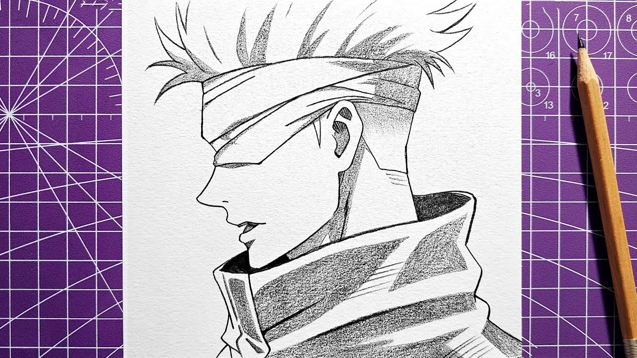 How to Draw Satoru Gojo Side Profile - Step by Step Drawing Tutorial for Beginners | Jujutsu Kaisen