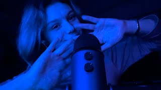 ASMR// hand movement w cream and mouth sounds 👐🏻🩷