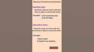 Meaning of Transitive and Intransitive Verbs#English Grammar#youtubeshorts