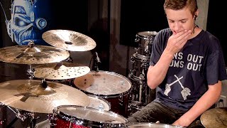 Wasted Years - Iron Maiden (Drum Cover) age 12