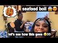 quarantine &amp; cook with me | seafood boil ft:mya 💕😱
