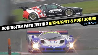 Donington Park Testing, Crashes/Pure Sound (BMW M1 Procar, Nissan R90CK, March 701 & More!), 7/3/24