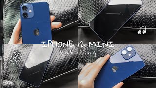 [unboxing] iphone 12 mini blue / aesthetics unboxing on rainy days 