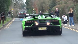 GINTANI Lamborghini Aventador SVJ-Launch Control, Flames And Accelerations in London!!!