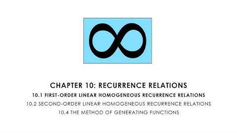 Combinatorics 10.1 First Order Linear Homogeneous Recurrence Relations