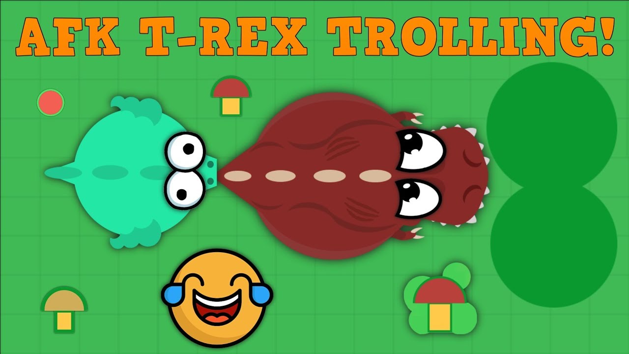 MOPE.IO FUNNY AFK T-REX TROLLING! // DRAGGING ANIMALS TO DEATH! (Mopeio ...