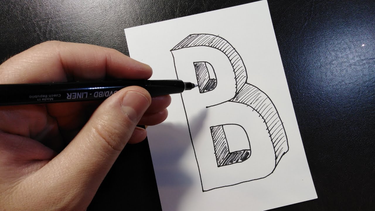 How to Draw Letter B. DRAWING with pencil - YouTube