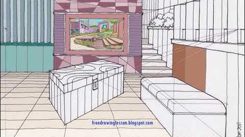Perspective Drawing : Draw a box : A scenery 32... a complex space ... in a multi point perspective.