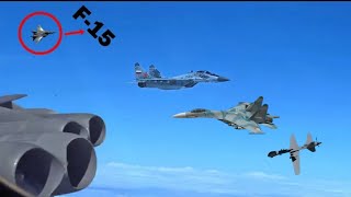 AFTER the B-52 was intercepted!! US F-15s come to destroy Russian fighters in Black Sea