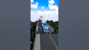 cars vs broken bridge🤣 #beamngrao #beamngdrive #automobile #beamngnoob #gaming #excavator #beamng