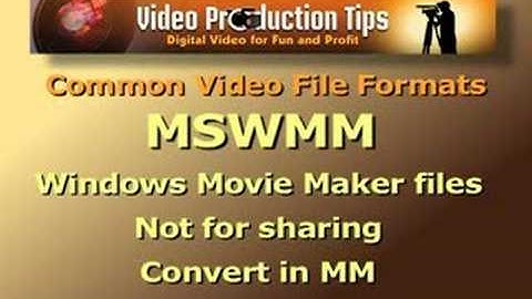 Video File Formats Short version
