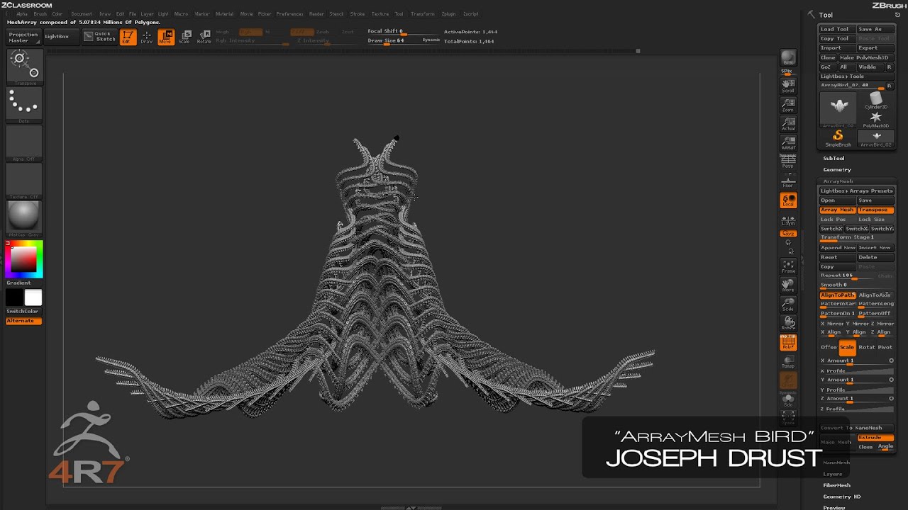 does zbrush 4r7 have mesh extraction