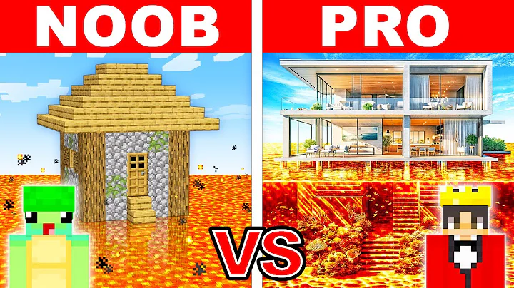 NOOB vs PRO: MODERN HOUSE ON LAVA Build Challenge in Minecraft!