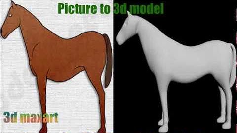 Horse model with plane in 3ds max part 1