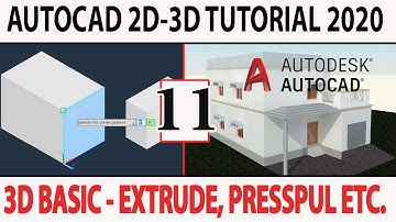 AutoCAD 3D Basic  Extrude vs Presspull Polyline Subtract |AutoCAD 2D-3D Tutorial 2020 For Beginners