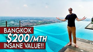 $200 Bangkok Condo Tour, CHEAP Condo Rental, Thailand 🇹🇭