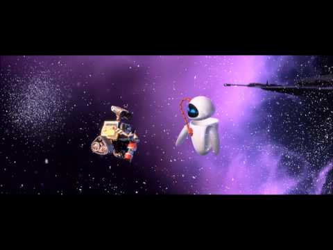 WALL-E and EVA kiss
