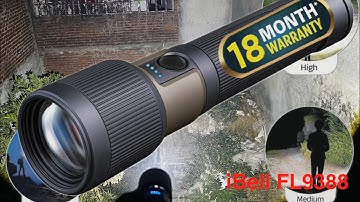 IBELL FL9388 LED Torch with 5 Light Modes, Telescopic Zoom, Super & Ultra Long Range Flashlight