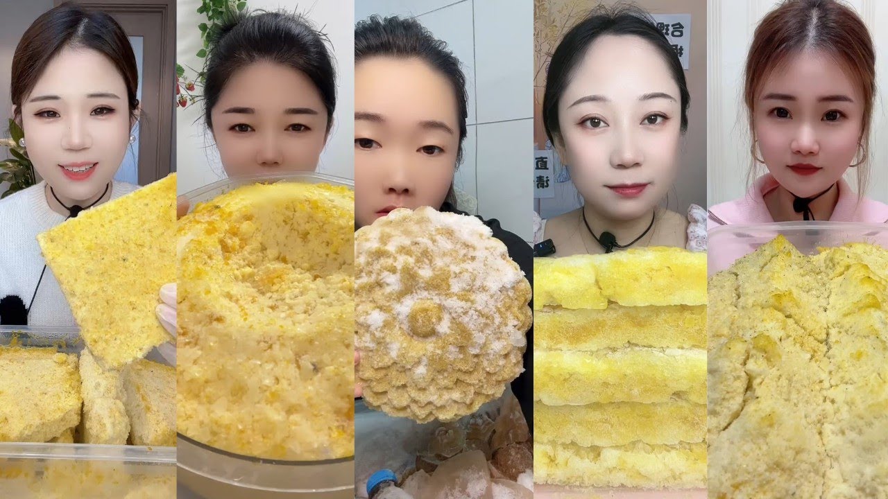 ONLY BITES🔷BUCKWHEAT FLAVOURED MIXED SOFT SQUEAKY FREEZER FROST EATING🤤SHAVED ICE BITES COMPILATION🧊