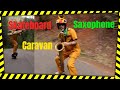 "Caravan" by T. Asiong Aglipay on baritone saxophone while skateboarding down a hill.