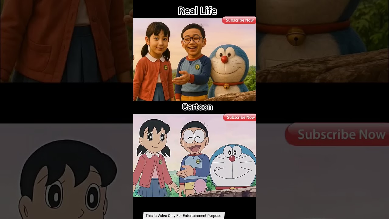 Doraemon Real Life: Nobita, Doraemon, Shizuka, Suneo, Jaian 