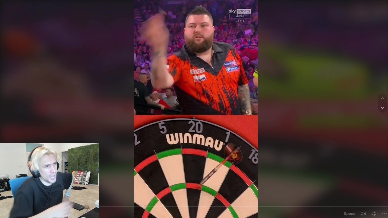 xQc реагирует на величайший матч по дартсу всех времен
