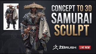 Creating a AAA Samurai Character Model in ZBrush | Live Masterclass 🔴