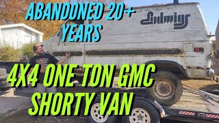 RESCUED! RARE 4x4 GMC ONE TON VanFound Abandoned in Trailer Park 20 Years! The SNAGGIN' WAGON!