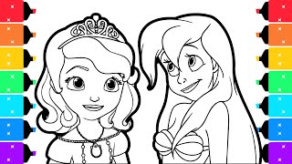 Famous Coloring Sofia The First and Ariel Disney Princess Coloring Book Pages Wealth