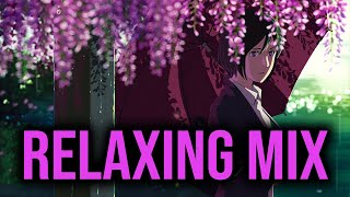 Relaxing Anime Mix w/ Ambient Rain & Nature Background to STUDY, CHILL, SLEEP | AMV - slowed OSTs
