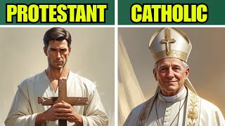 10 Key Differences Between Catholic and Protestant | Explained Visually | Christianity