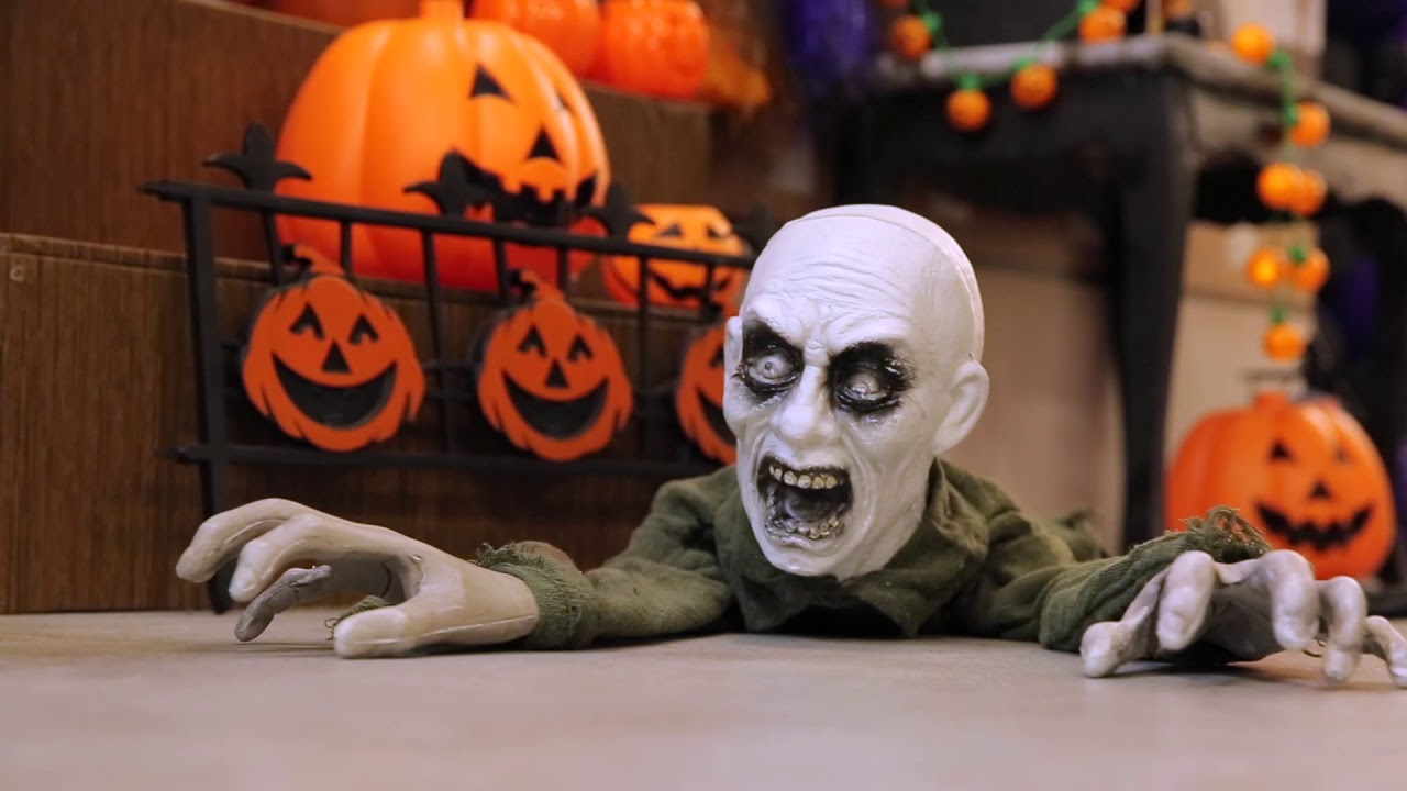 Boneco Zumbi Jack Decoração Halloween com Som e Movimento - Extra Festas