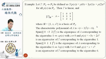 [線性代數] 第 14-5 單元: Eigenvalues and Eigenvectors of a Matrix Representations of a Linear Operator