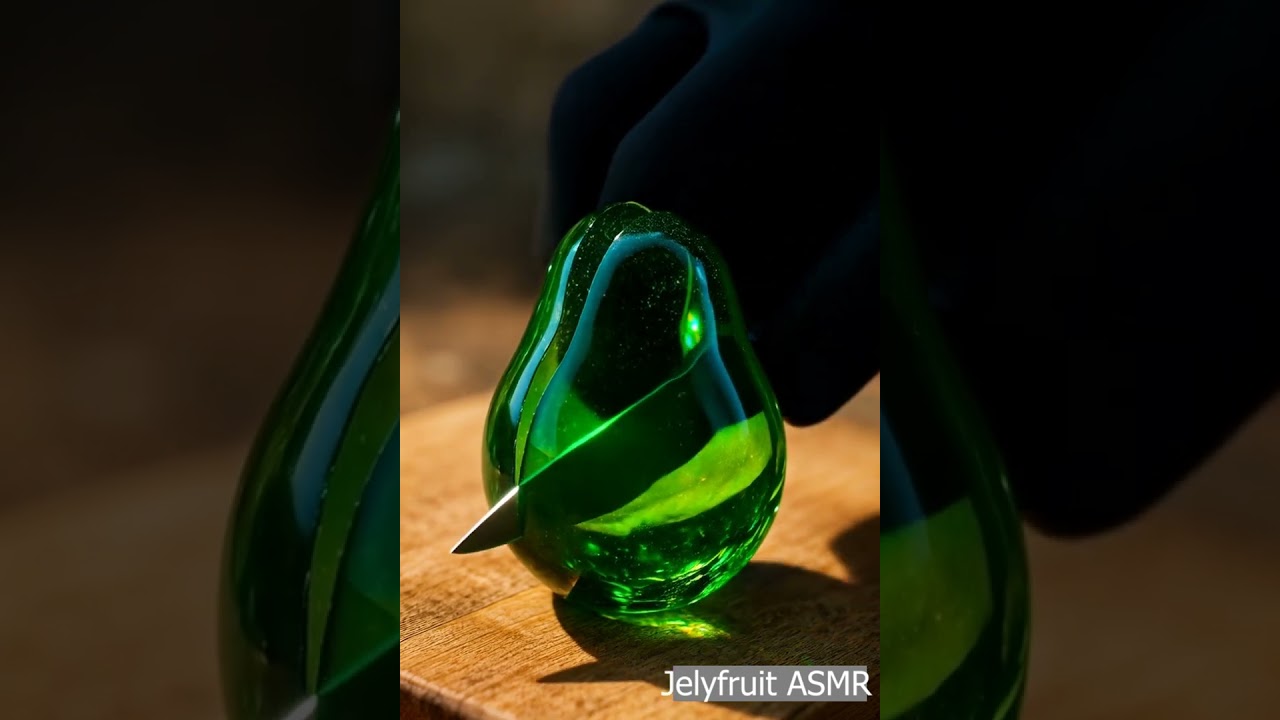 AI Glass Avocado Cutting ASMR