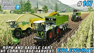 New ROPA CART & SADDLE Trailers at the Corn Silage Harvest | Erlengrat Farm | FS 22 | Timelapse #147 screenshot 5