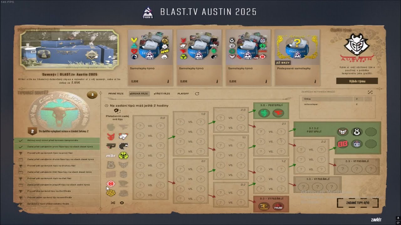 CS2 PICKEMS STAGE 2 BLAST AUSTIN MAJOR 2025