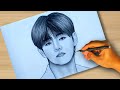 BTS Drawings / BTS V drawing/ How To Draw V Bts/ Easy Pencil Drawing For beginners / Kim Taehyung