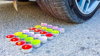 ASMR, Car vs Candle CRUSHING CRUNCHY & Soft Things By Car.