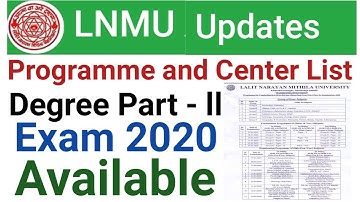 LNMU Programme & Centre List For Degree Part-II Examination 2020