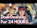 24-Hour DoorDash Challenge | Ride Along | Cash Tips & Spilt Drinks...