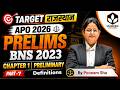 ⚖️ Raj APO Prelims 2026 ✨ BNS 2023 | Ch-1 Definitions | Part-07 | by Poonam Sha