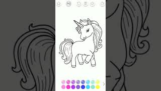 how  can we color unicorn horse by easy program🦄🖌🎨(the first video in my channel 🙈😍) screenshot 1
