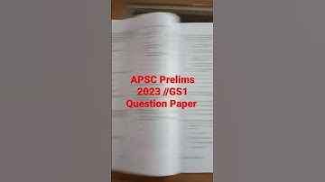 APSC Prelims 2023//GS1 Full question Paper